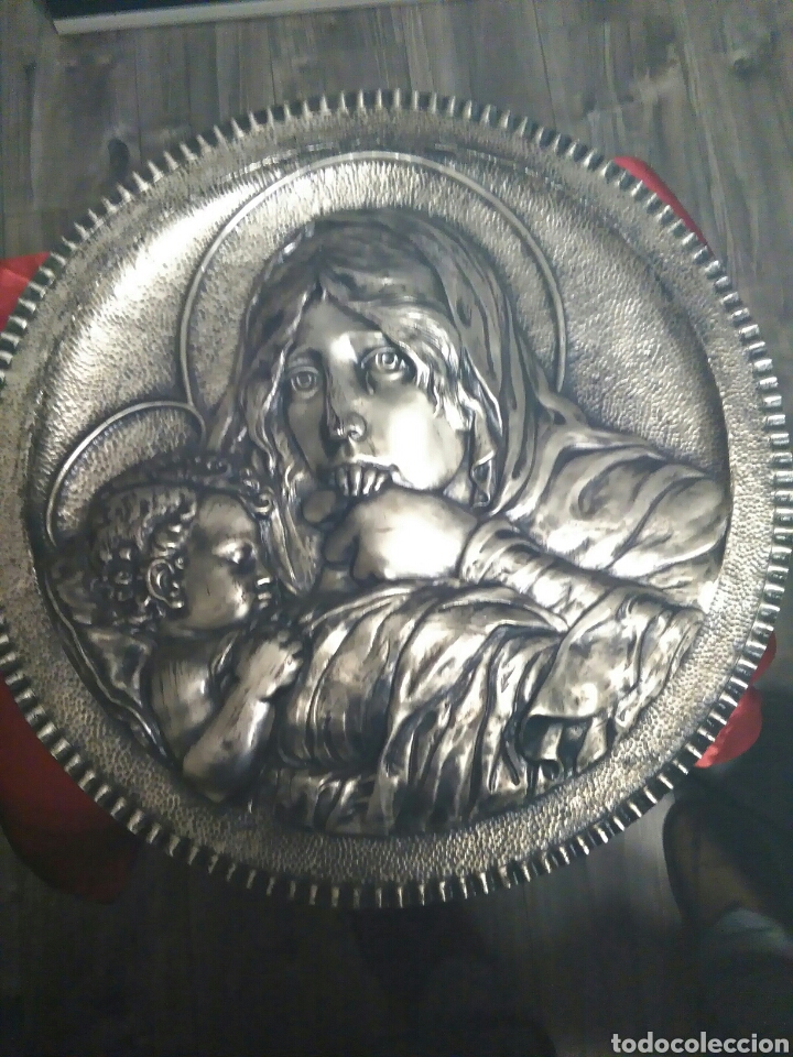 Antig&uuml;edades: Virgen con ni&ntilde;o, metal chapado en plata - Foto 5