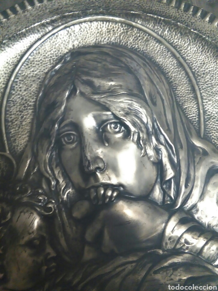 Antig&uuml;edades: Virgen con ni&ntilde;o, metal chapado en plata - Foto 6