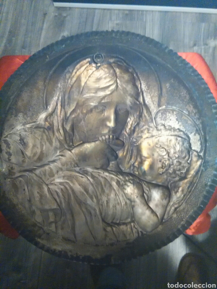 Antig&uuml;edades: Virgen con ni&ntilde;o, metal chapado en plata - Foto 7