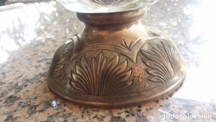 Antig&uuml;edades: antiguo centro de mesa en cristal y base plateada. precioso - Foto 4
