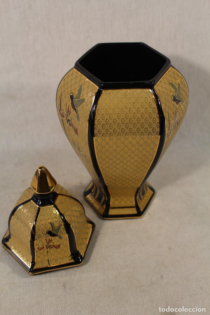 Antig&uuml;edades: jarron tibor en porcelana con oro - Foto 5