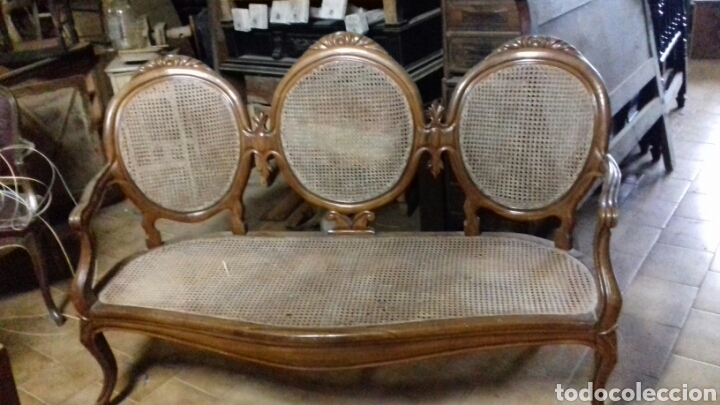 Antig&uuml;edades: Sof&aacute; canap&eacute; madera de caoba - Foto 2