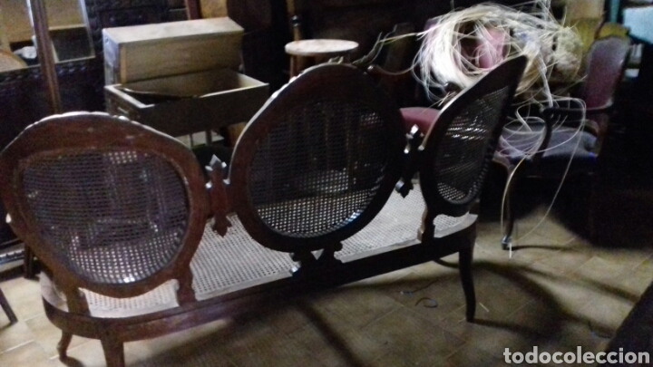 Antig&uuml;edades: Sof&aacute; canap&eacute; madera de caoba - Foto 4