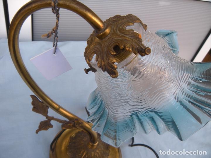 Antig&uuml;edades: L&Aacute;MPARA FLEXO DE SOBREMESA EN BRONCE - Foto 7