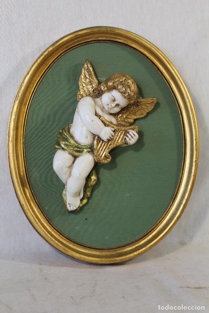 Antig&uuml;edades: cuadro oval con angel, amorcillo angelote - Foto 5