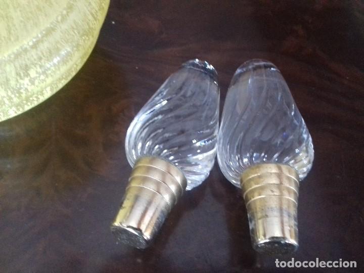Antig&uuml;edades: JUEGO DE TOCADOR DE CRISTAL AMARILLO. - Foto 4