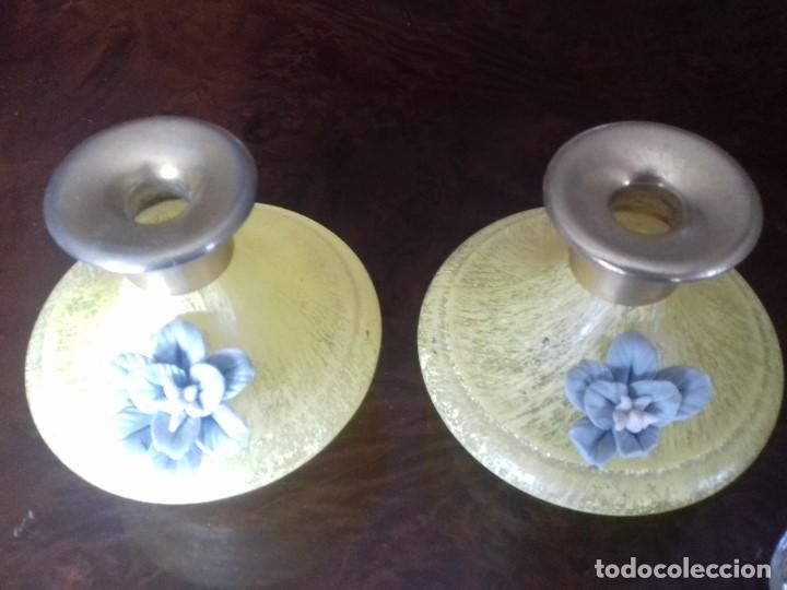 Antig&uuml;edades: JUEGO DE TOCADOR DE CRISTAL AMARILLO. - Foto 5