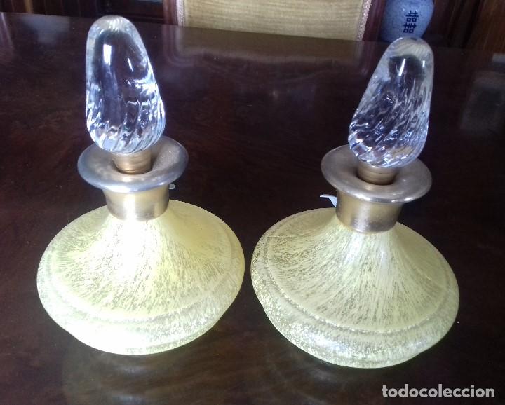 Antig&uuml;edades: JUEGO DE TOCADOR DE CRISTAL AMARILLO. - Foto 7