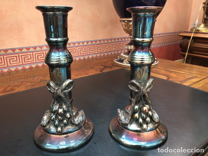 Antig&uuml;edades: Candelabros laminados en plata - Foto 2