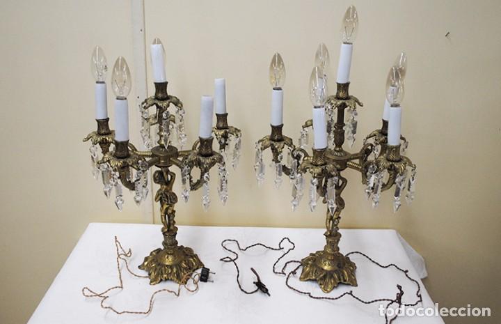 Antig&uuml;edades: CANDELABROS ANTIGUOS DE BRONCE CON 6 BRAZOS - Foto 2