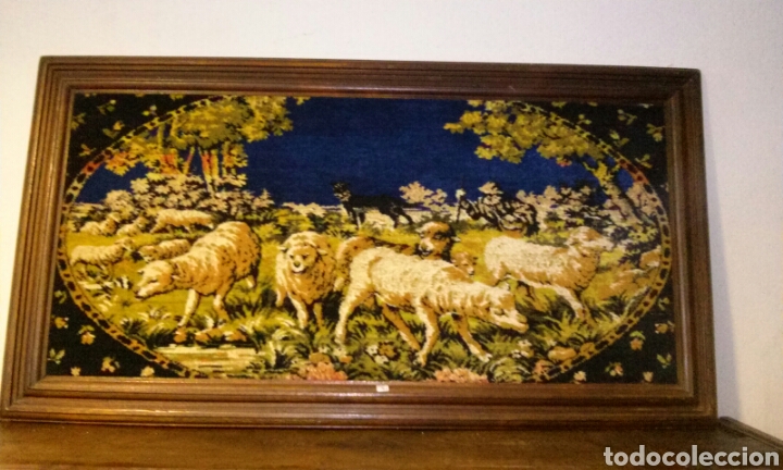 Antig&uuml;edades: TAPIZ CON MARCO DE ROBLE - Foto 1