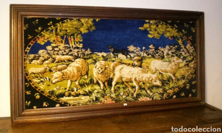 Antig&uuml;edades: TAPIZ CON MARCO DE ROBLE - Foto 2