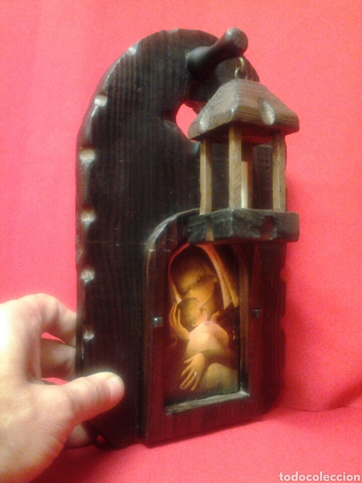 Antig&uuml;edades: AntiguoRetablo con farolillo de la Virgen - Foto 3