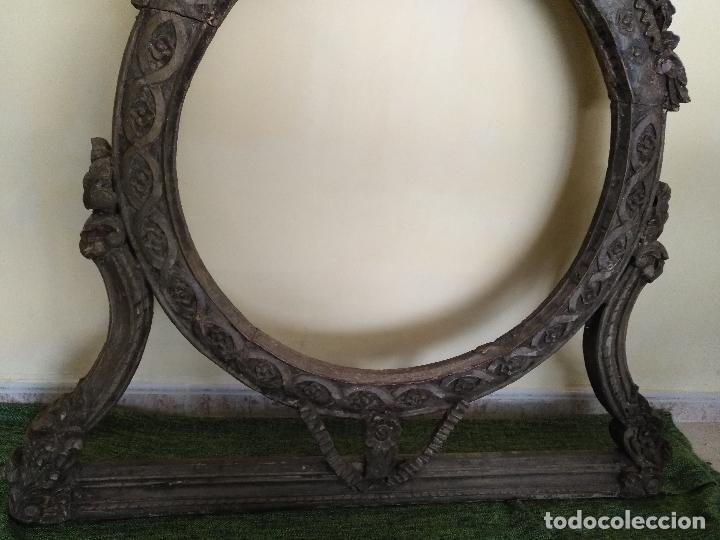 Antig&uuml;edades: MARCO ESPEJO TALLADO EN MADERA EPOCA BARROCO - Foto 3