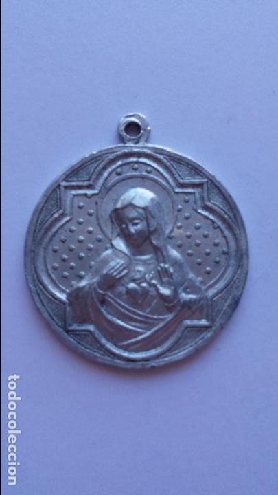 Antig&uuml;edades: Medalla de corazon de maria de 3 cms de diametro - Foto 1
