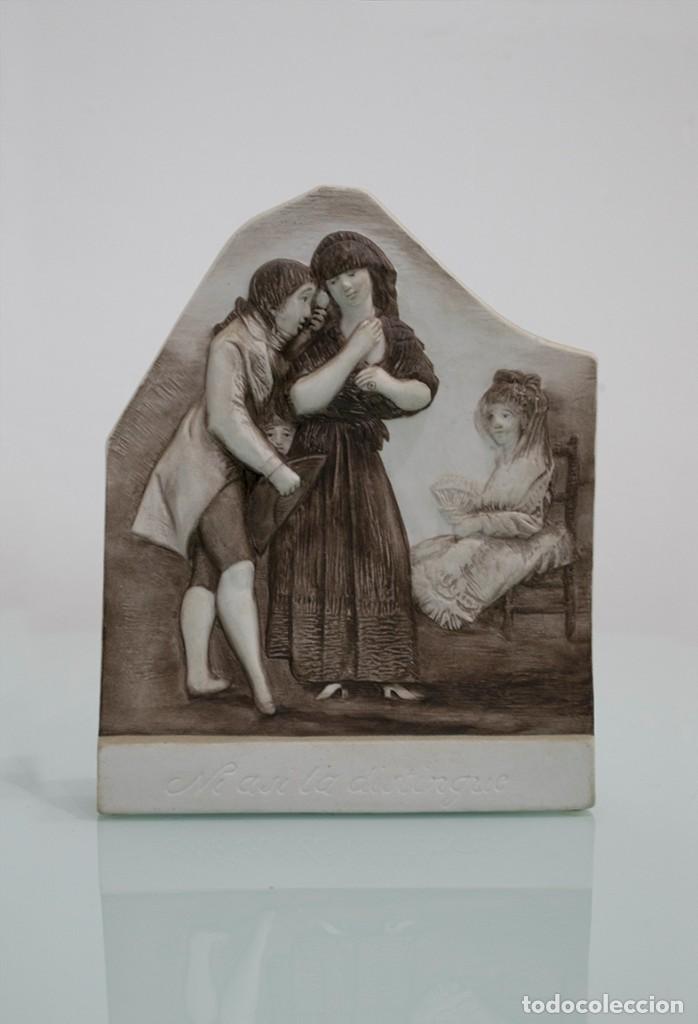 Antig&uuml;edades: Placa biscuit de porcelana. Los caprichos de Goya. ALGORA. - Foto 1