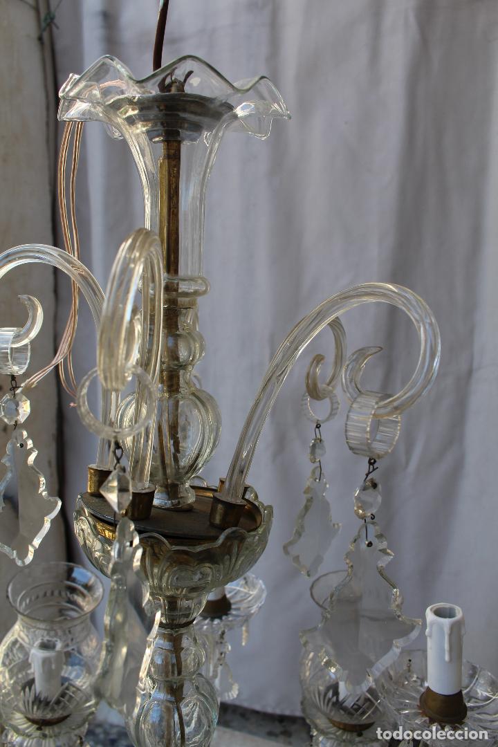 Antig&uuml;edades: lampara de techo con cristales de roca 10 luces - Foto 2