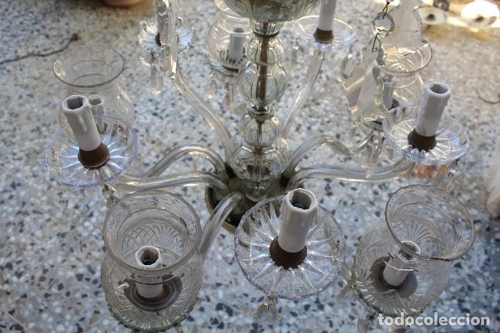 Antig&uuml;edades: lampara de techo con cristales de roca 10 luces - Foto 10