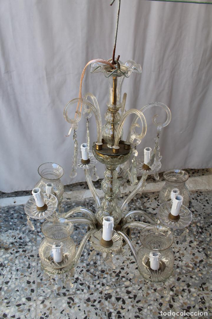 Antig&uuml;edades: lampara de techo con cristales de roca 10 luces - Foto 13