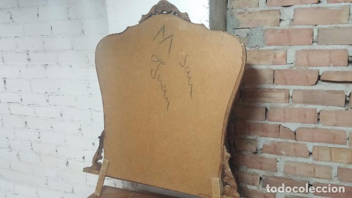 Antig&uuml;edades: Antiguo espejo en madera, biselado para c&oacute;moda, comod&iacute;n, etc - Foto 9