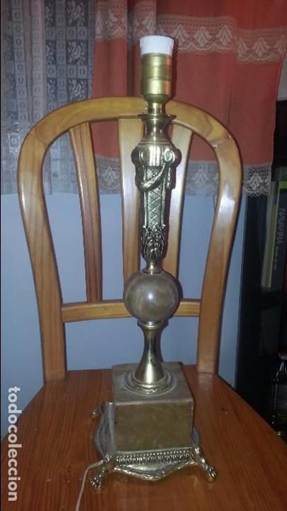 Antig&uuml;edades: Lampara marmol bronce perfecta - Foto 2