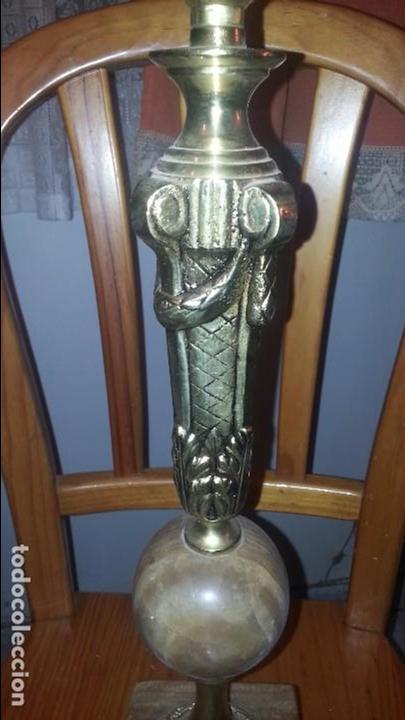 Antig&uuml;edades: Lampara marmol bronce perfecta - Foto 4