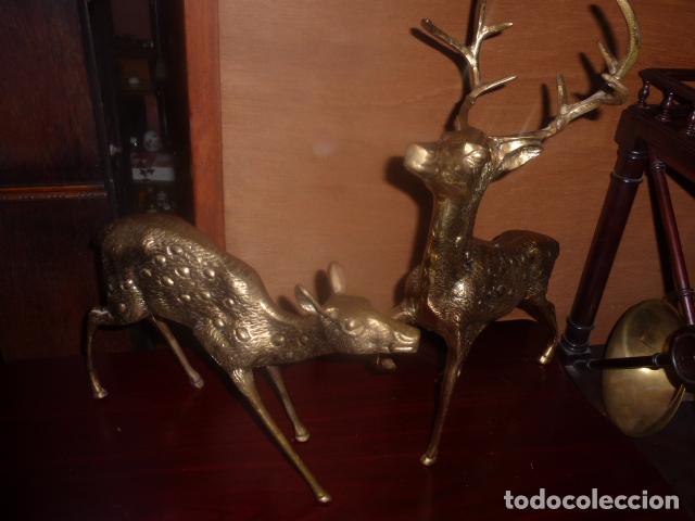 Antig&uuml;edades: PAREJA DE FIGURAS DE BRONCE GRANDES. - Foto 1