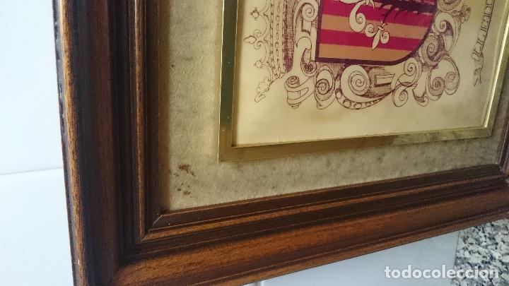 Antig&uuml;edades: CUADRO ESCUDO LLEIDA. 44 X 51 - Foto 3