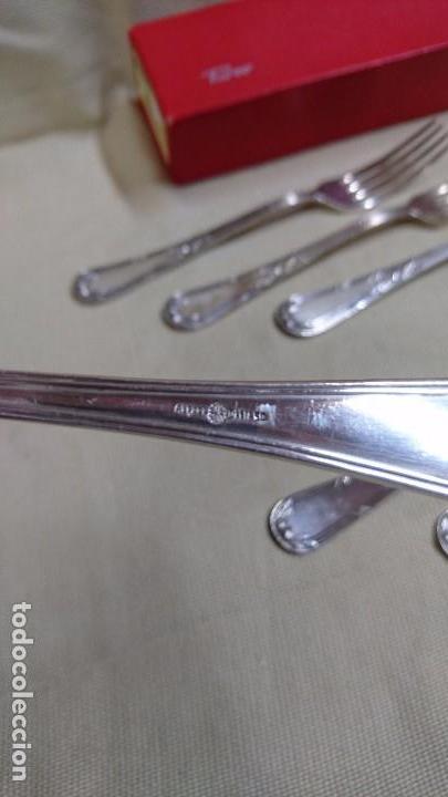 Antig&uuml;edades: CUBIERTOS DE ALPACA PLATEADA MARCA FARCO - Foto 4