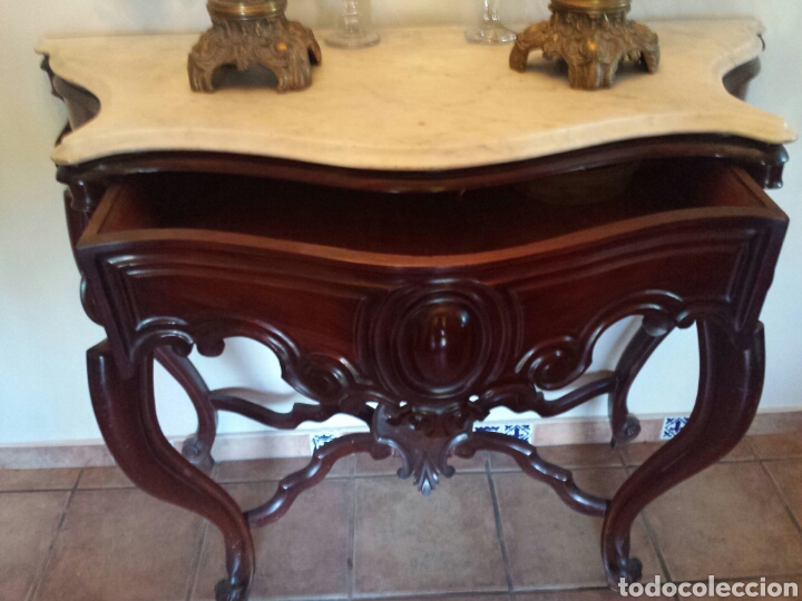 Antig&uuml;edades: Consola de caoba cubana - Foto 2