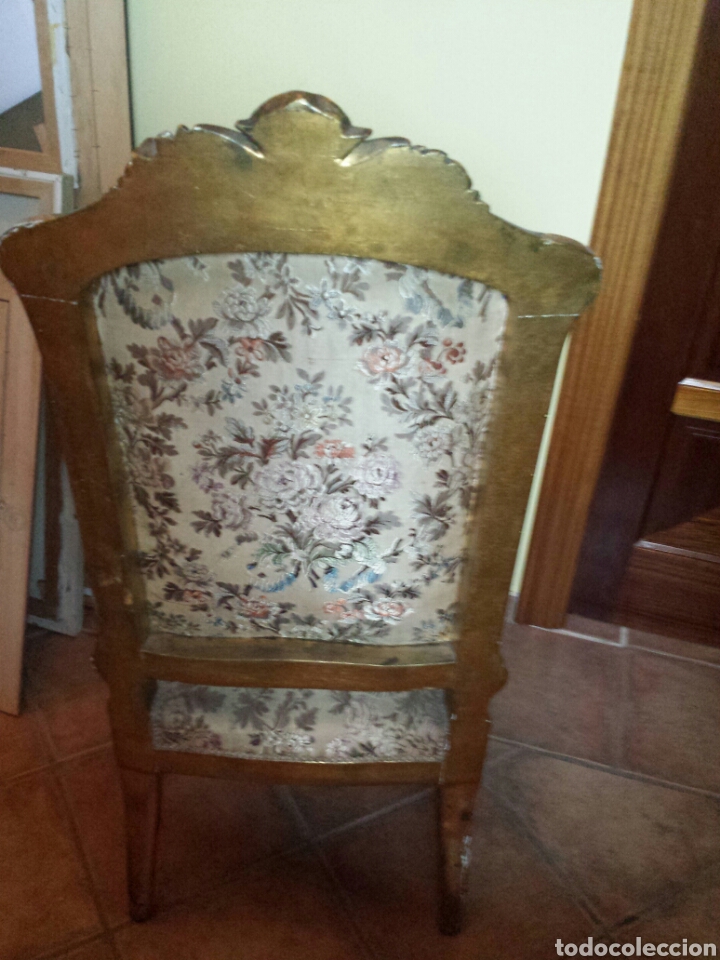 Antig&uuml;edades: Pareja de sillones pan de oro - Foto 3