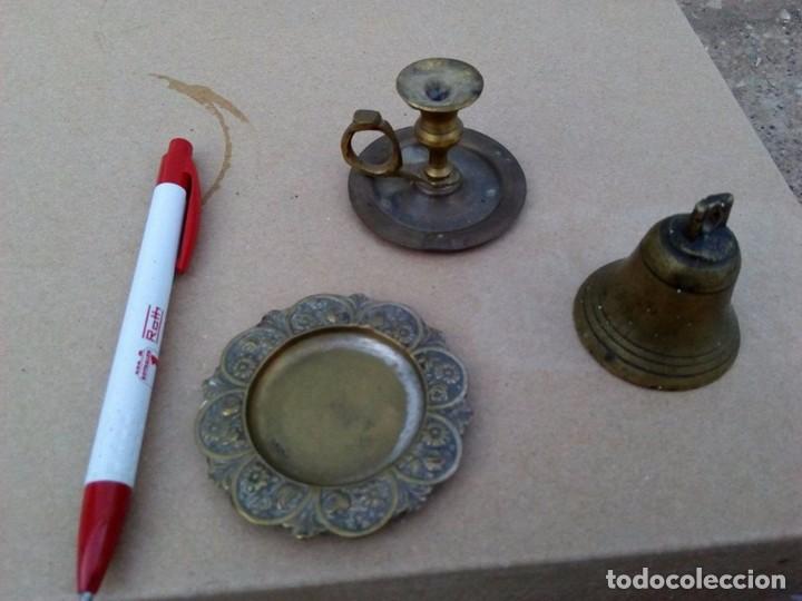 Antig&uuml;edades: lote mini palmatoria plato campana - Foto 1