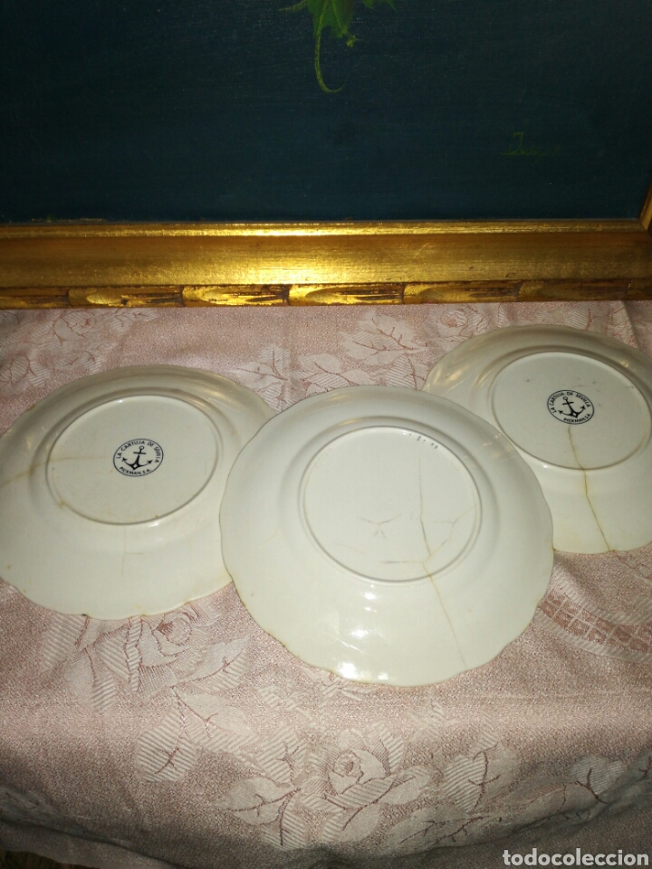 Antig&uuml;edades: 3 platos de postre de La Cartuja Pickman - Foto 3