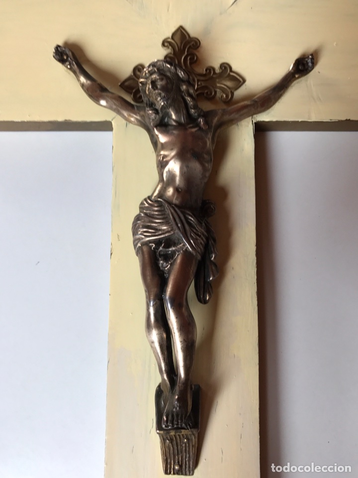 Antig&uuml;edades: ANTIGUO CRUCIFIJO DE BRONCE FINAL S. XIX - Foto 4