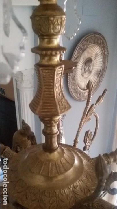 Antig&uuml;edades: L&Aacute;MPARA DE BRONCE MACIZO - Foto 6