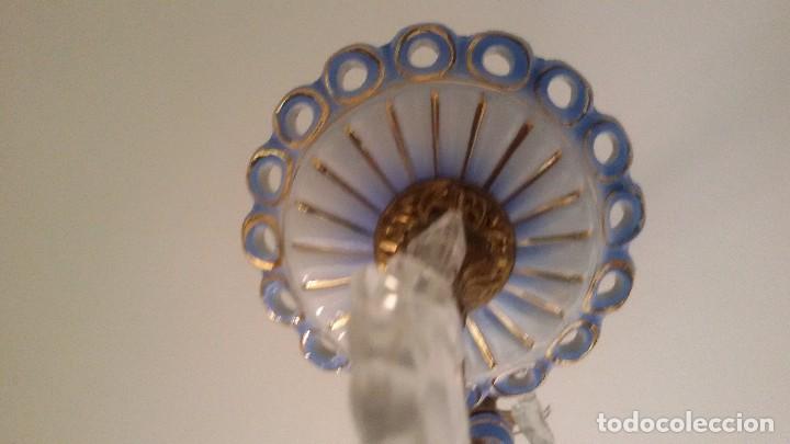 Antig&uuml;edades: L&aacute;mpara de porcelana y bronce - Foto 5