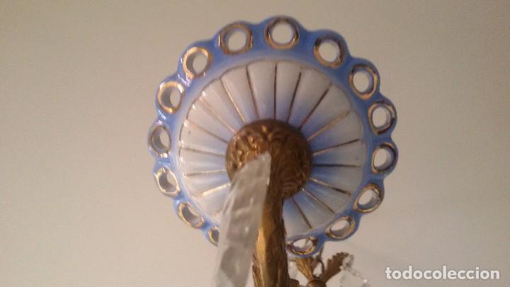 Antig&uuml;edades: L&aacute;mpara de porcelana y bronce - Foto 6