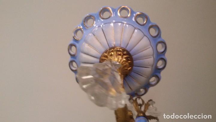 Antig&uuml;edades: L&aacute;mpara de porcelana y bronce - Foto 7