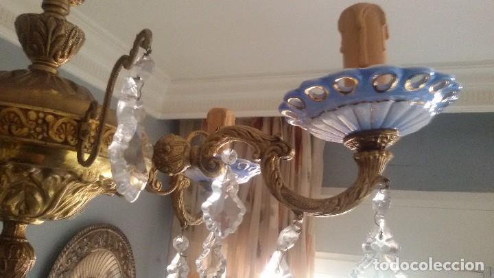 Antig&uuml;edades: L&aacute;mpara de porcelana y bronce - Foto 11