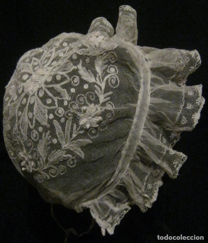 Antig&uuml;edades: ANTIGUO GORRO DE ENCAJE S. XIX - Foto 3