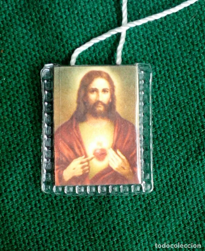 Antig&uuml;edades: ESCAPULARIO VIRGEN CON NI&Ntilde;O Y SAGRADO CORAZ&Oacute;N. - Foto 3