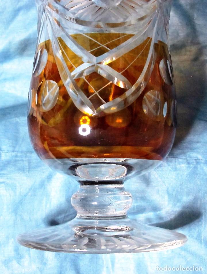 Antig&uuml;edades: JARRON DE CRISTAL TALLADO BICOLOR - Foto 4