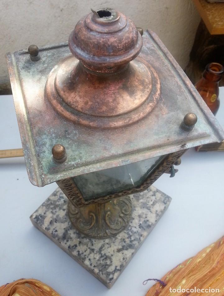 Antig&uuml;edades: FAROL DE IGLESIA. SOBRE PEANA DE M&Aacute;RMOL: - Foto 2