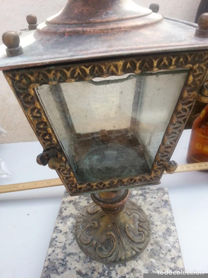Antig&uuml;edades: FAROL DE IGLESIA. SOBRE PEANA DE M&Aacute;RMOL: - Foto 3
