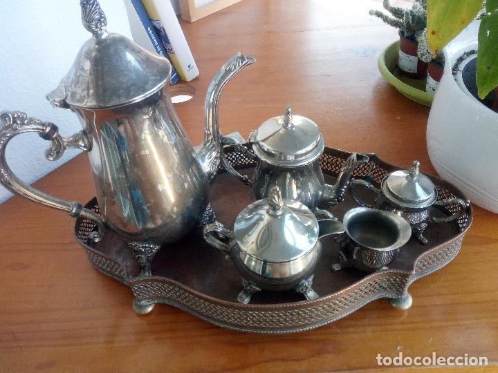 Antig&uuml;edades: Elegante servicio de t&eacute; y caf&eacute; en alpaca plateada - Foto 1