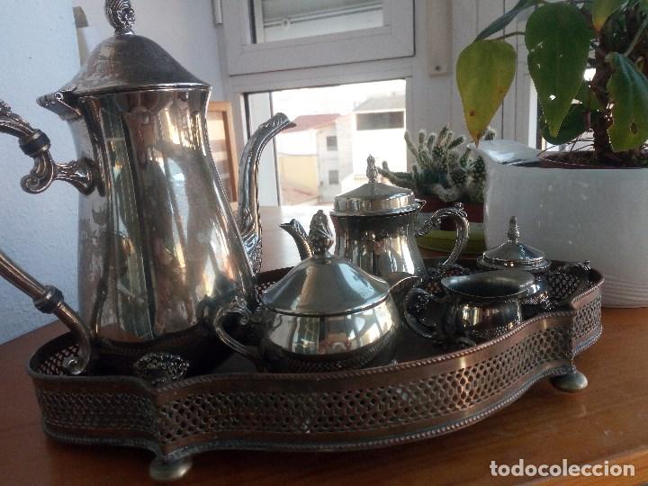 Antig&uuml;edades: Elegante servicio de t&eacute; y caf&eacute; en alpaca plateada - Foto 2