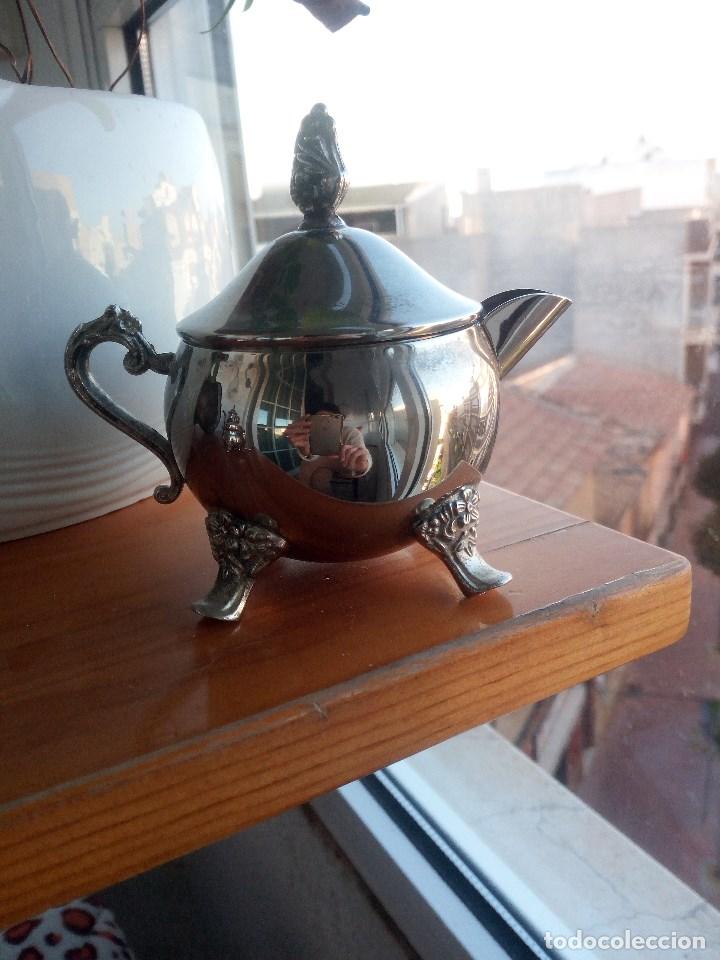Antig&uuml;edades: Elegante servicio de t&eacute; y caf&eacute; en alpaca plateada - Foto 4