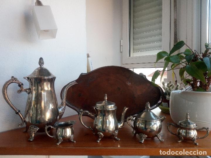 Antig&uuml;edades: Elegante servicio de t&eacute; y caf&eacute; en alpaca plateada - Foto 8