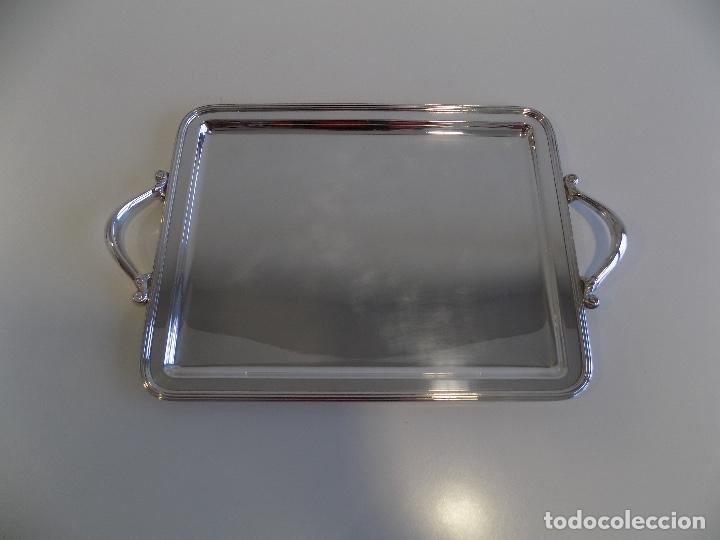 Antig&uuml;edades: Bandeja Rectangular de Alpaca Con Asas. Nueva!! - Foto 1