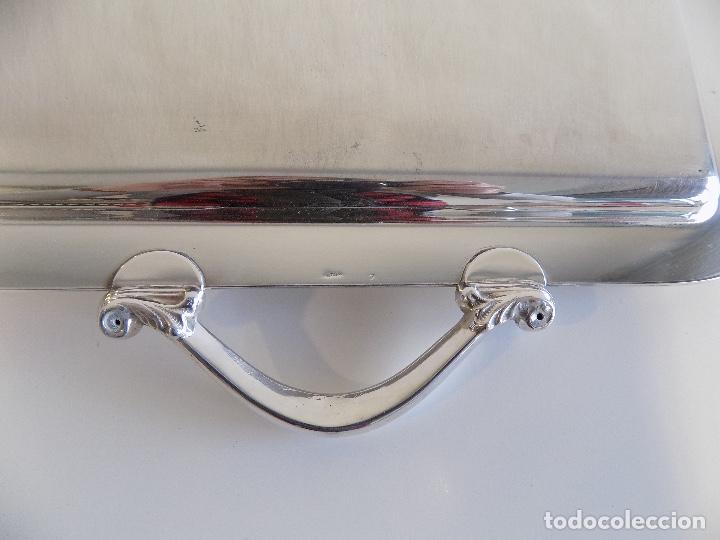 Antig&uuml;edades: Bandeja Rectangular de Alpaca Con Asas. Nueva!! - Foto 6